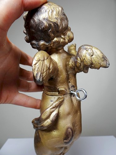 Petit angelot, putto en bronze doré ancien élément décoratif XIXe