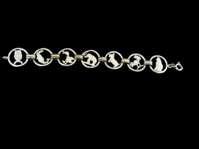 Petit Bracelet Personnages Animalier Benjamin Rabier Art Deco 1925 Collection