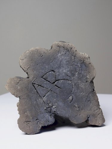 Petit buste d'homme Raku d'art émaillé vintage signé