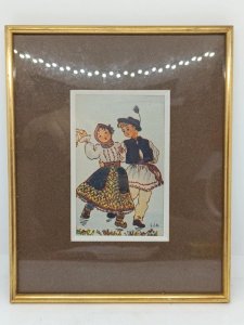 small decorative frame eastern country signed LIH in good condition