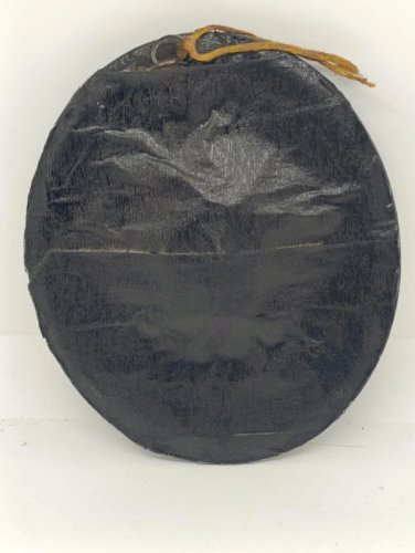 Petit cadre mural en bois noirci et verre bombé religieux 19eme en bon etat