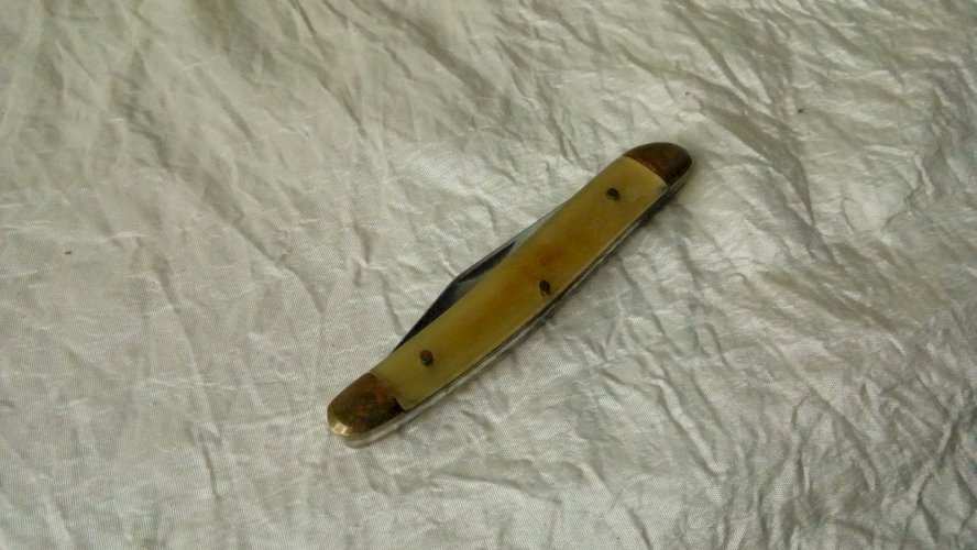 PETIT CANIF PUBLICITAIRE MANCHE EN CORNE CAMENBERT REO*