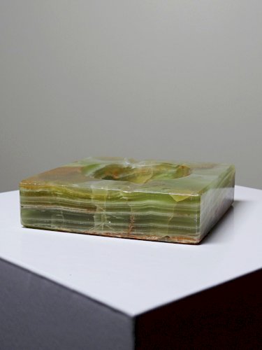 Petit cendrier en onyx vert carré vintage Italie années 50-60