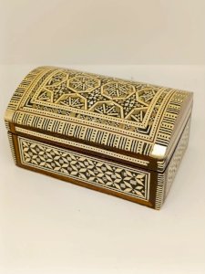 small wooden box North African model with inlay in good condition