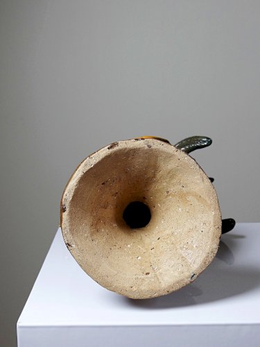Petit coq décoratif en céramique émaillé artisanale art populaire