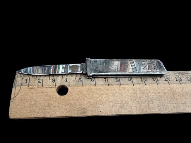 Petit couteau de poche vintage publicitaire recto-verso Esso unisexe collection