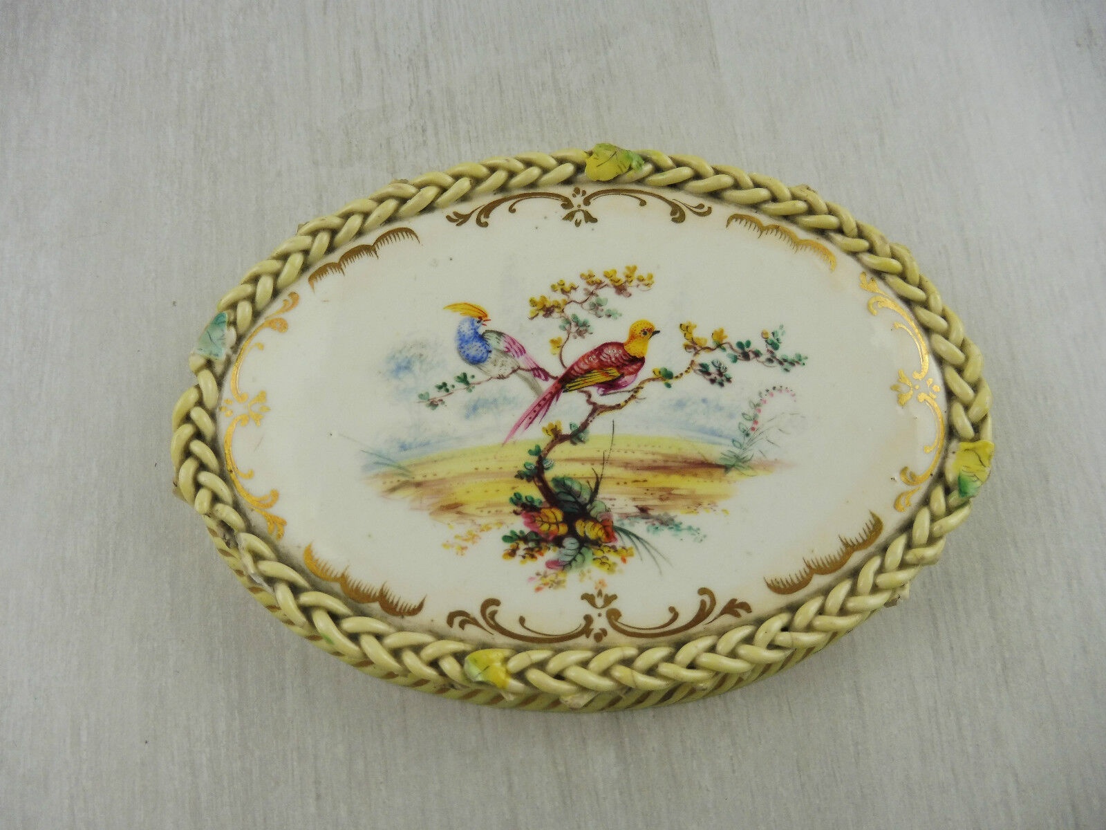 Dessous-de-plat Ancien En Faïence – Décor Oiseaux – Choisy-le-Roi / Sarreguemines