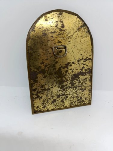 petit miroir ancien avec contour laiton en bon etat