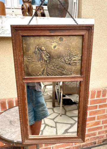 Petit miroir trumeau vintage 1920 Pierrot