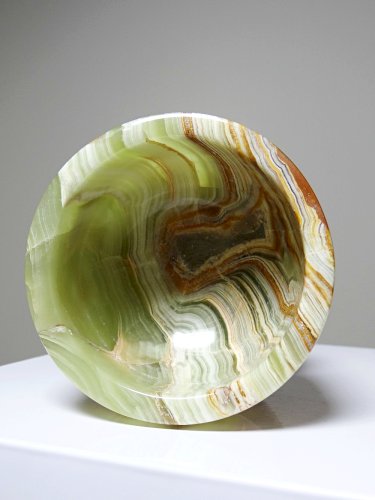 Petit mortier & pilon onyx vert naturel du Pakistan vintage