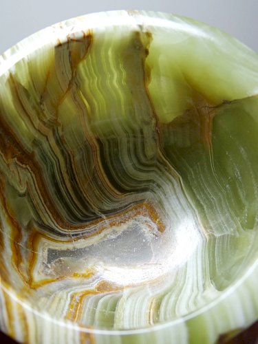 Petit mortier & pilon onyx vert naturel du Pakistan vintage