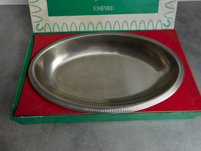 PETIT PLATEAU EN INOX EN BOITE STYLE EMPIRE