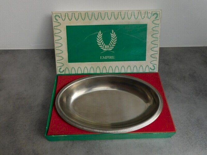PETIT PLATEAU EN INOX EN BOITE STYLE EMPIRE
