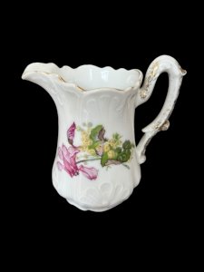 Small milk jug 19th century Old Paris floral porcelain tableware