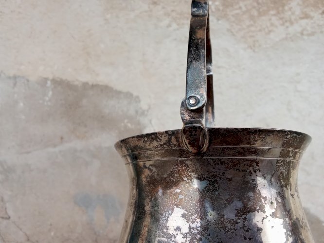  Petit seau à glace en métal argenté 