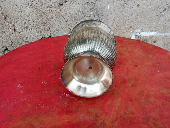  Petit seau à glace en métal argenté 