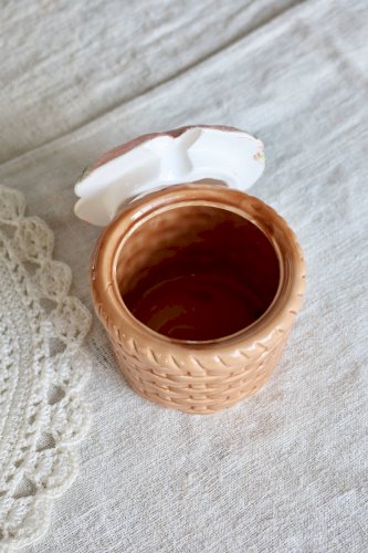 Petit sucrier vintage en céramique motif fraises