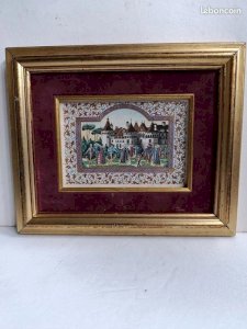 petit tableau dans le gout de Jean Gradassi à decor de chateau en bon etat