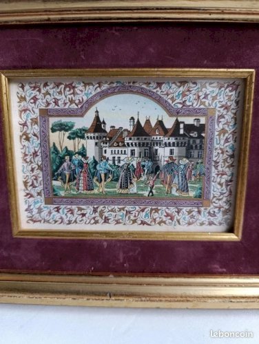 petit tableau dans le gout de Jean Gradassi à decor de chateau en bon etat