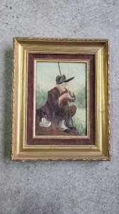 SMALL PAINTING OF A FISHERMAN SIGNED A. GERVAISE FROM THE 19TH CENTURY REF FRANC