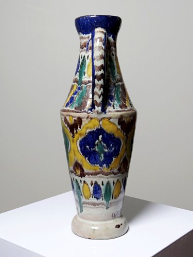 Petit vase amphore artisanat Tunisien, Nabeul, vintage céramique polychrome