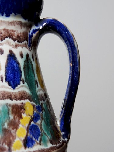 Petit vase amphore artisanat Tunisien, Nabeul, vintage céramique polychrome