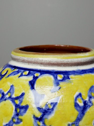 Petit vase boule poterie artisanal Marocaine vintage Serghini pour Biti Style