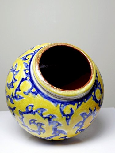 Petit vase boule poterie artisanal Marocaine vintage Serghini pour Biti Style