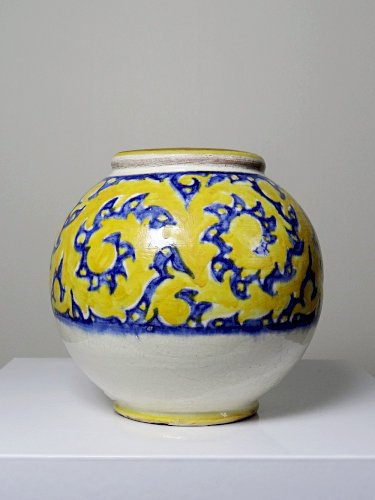 Petit vase boule poterie artisanal Marocaine vintage Serghini pour Biti Style