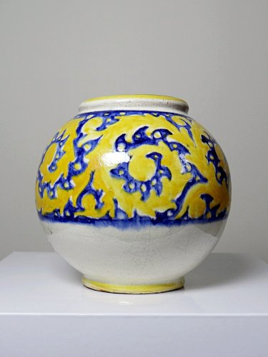 Petit vase boule poterie artisanal Marocaine vintage Serghini pour Biti Style