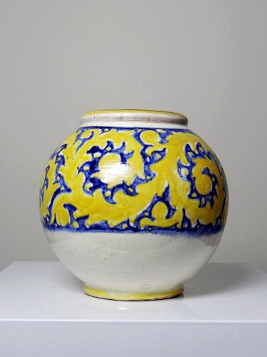 Petit vase boule poterie artisanal Marocaine vintage Serghini pour Biti Style