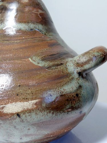 Petit vase brutaliste artisanal céramique vernissée début des années 2000