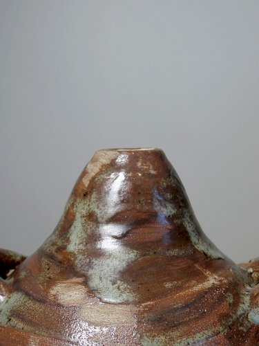 Petit vase brutaliste artisanal céramique vernissée début des années 2000