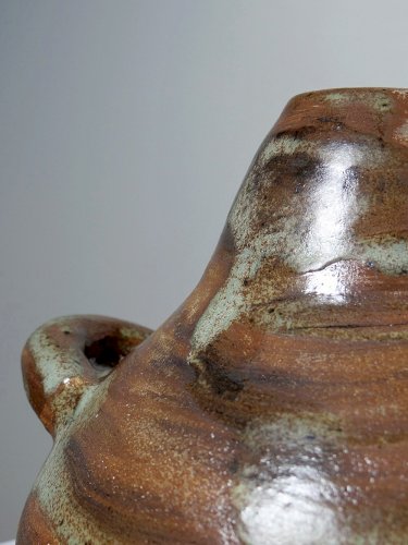 Petit vase brutaliste artisanal céramique vernissée début des années 2000