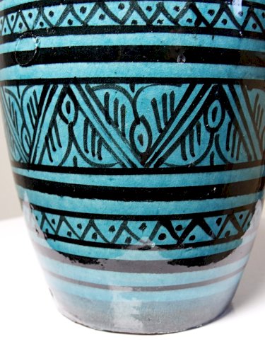 Petit vase Safi porterie artisanale Marocaine vintage turquoise
