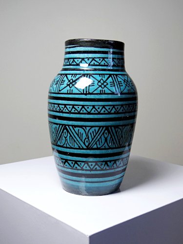 Petit vase Safi porterie artisanale Marocaine vintage turquoise