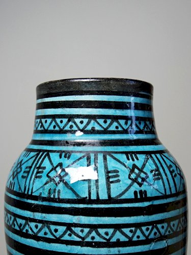 Petit vase Safi porterie artisanale Marocaine vintage turquoise