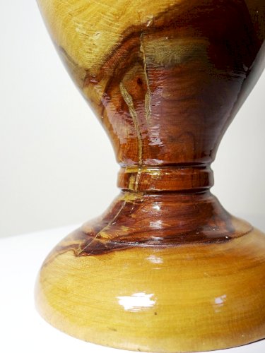 Petit vase vintage bois d'olivier tourné main