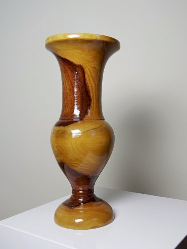 Petit vase vintage bois d'olivier tourné main