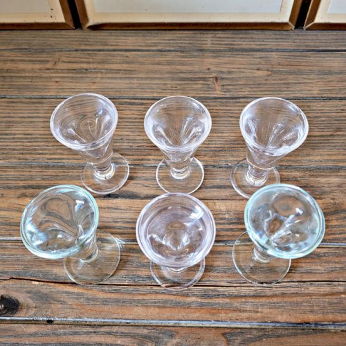 Petit verres bistrot vintage voleurs trompeurs (lot de 6)