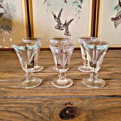 Petit verres bistrot vintage voleurs trompeurs (lot de 6)
