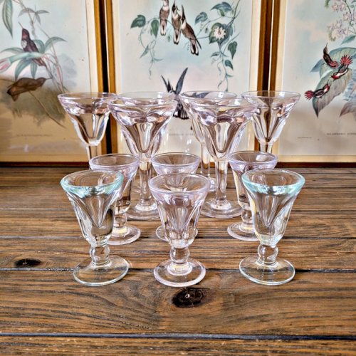 Petit verres bistrot vintage voleurs trompeurs (lot de 6)
