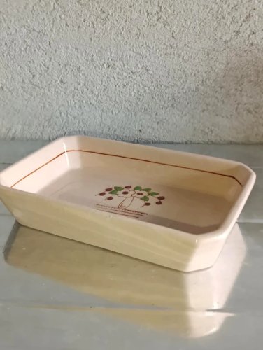petit vide poche à decor floral signé longwy en bon etat