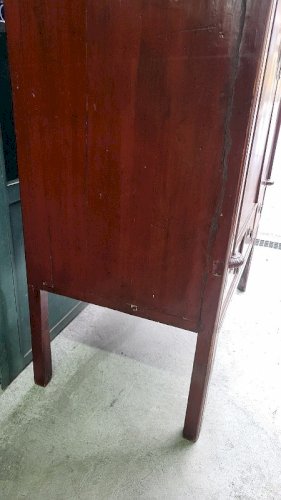 PETITE ARMOIRE 2 PORTES ASIATIQUE EN LAQUE 5 TIROIRS