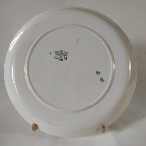 Petite assiette, Soutasse ancienne, Creil et Montereau, décor floral