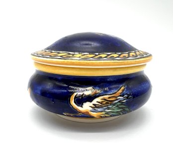 Small box covered in Gien earthenware - Renaissance decor - hand-painted