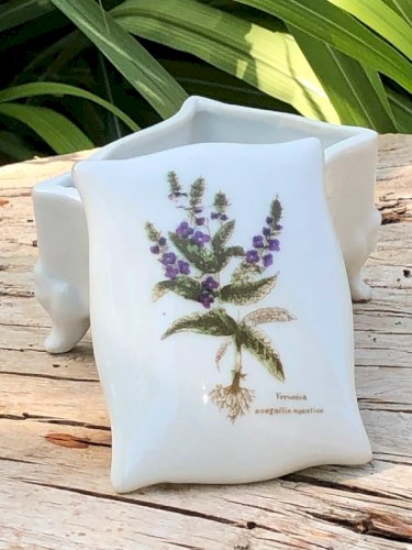 Petite boîte en porcelaine motif botanique