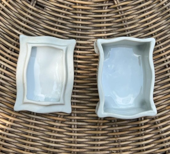 Petite boîte en porcelaine motif botanique