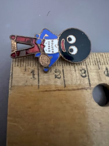 Petite Broche Ancienne Publicitaire Vintage UK Vers 1950  Émaillé Tennis- Golden