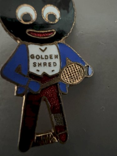Petite Broche Ancienne Publicitaire Vintage UK Vers 1950  Émaillé Tennis- Golden